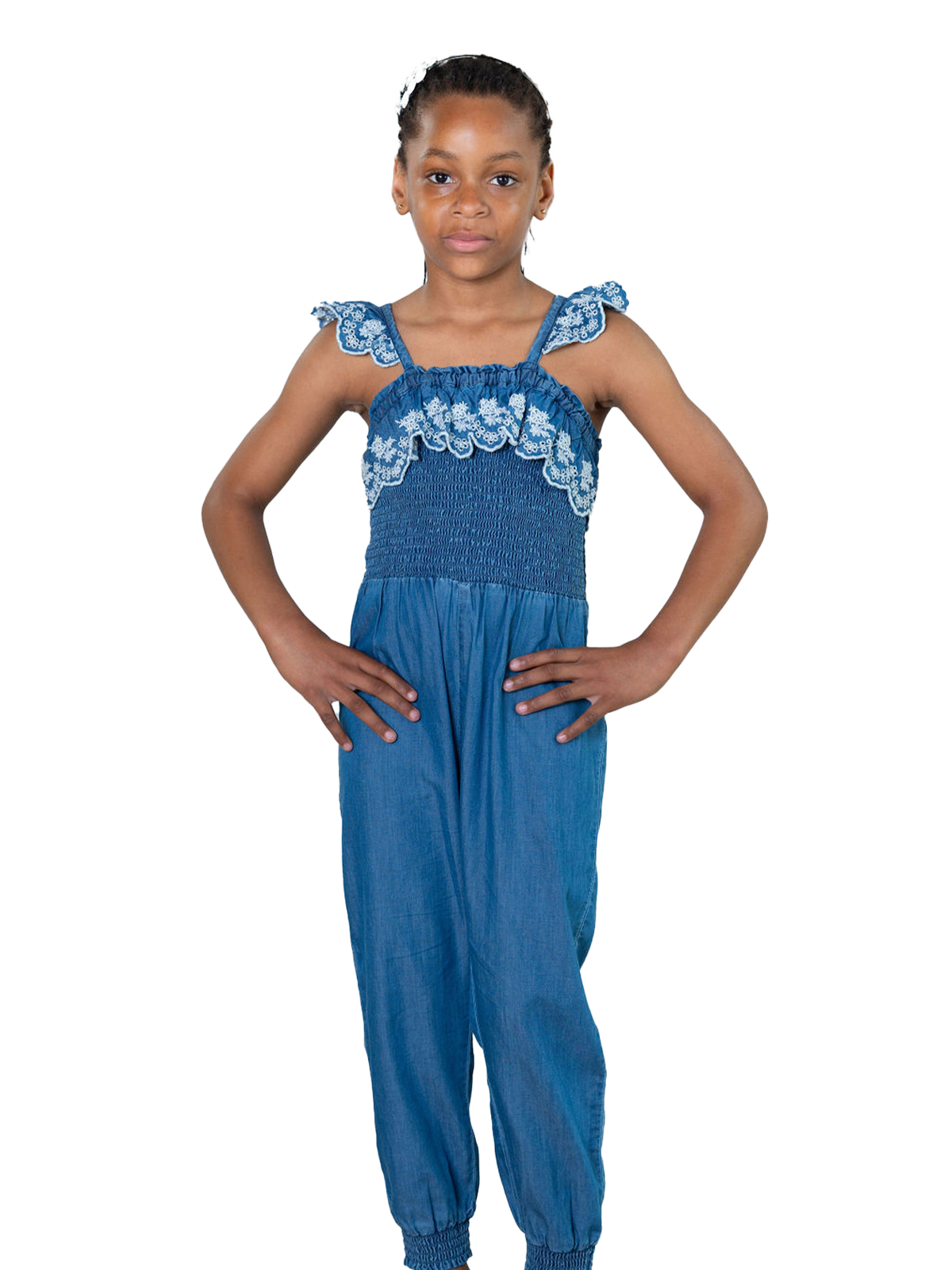 Bluebell Ruffle Embroidered Jumpsuit