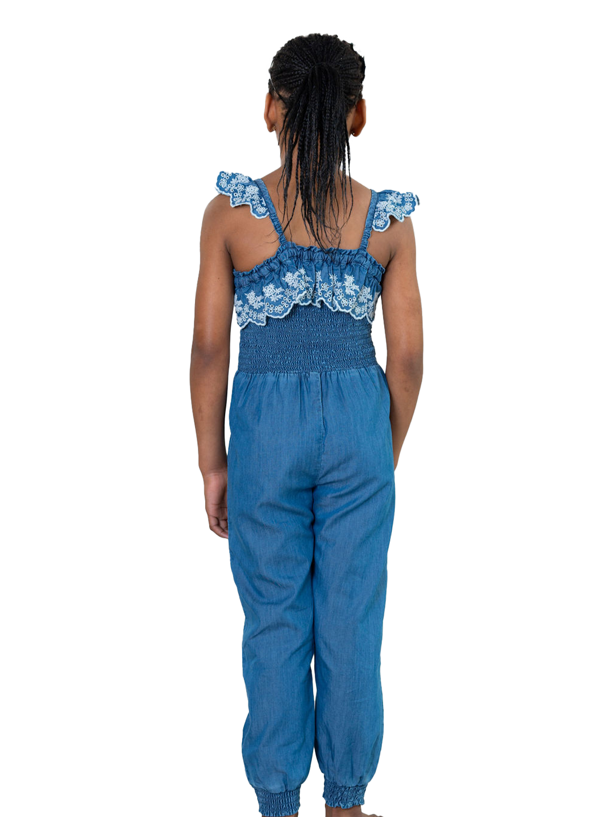 Bluebell Ruffle Embroidered Jumpsuit