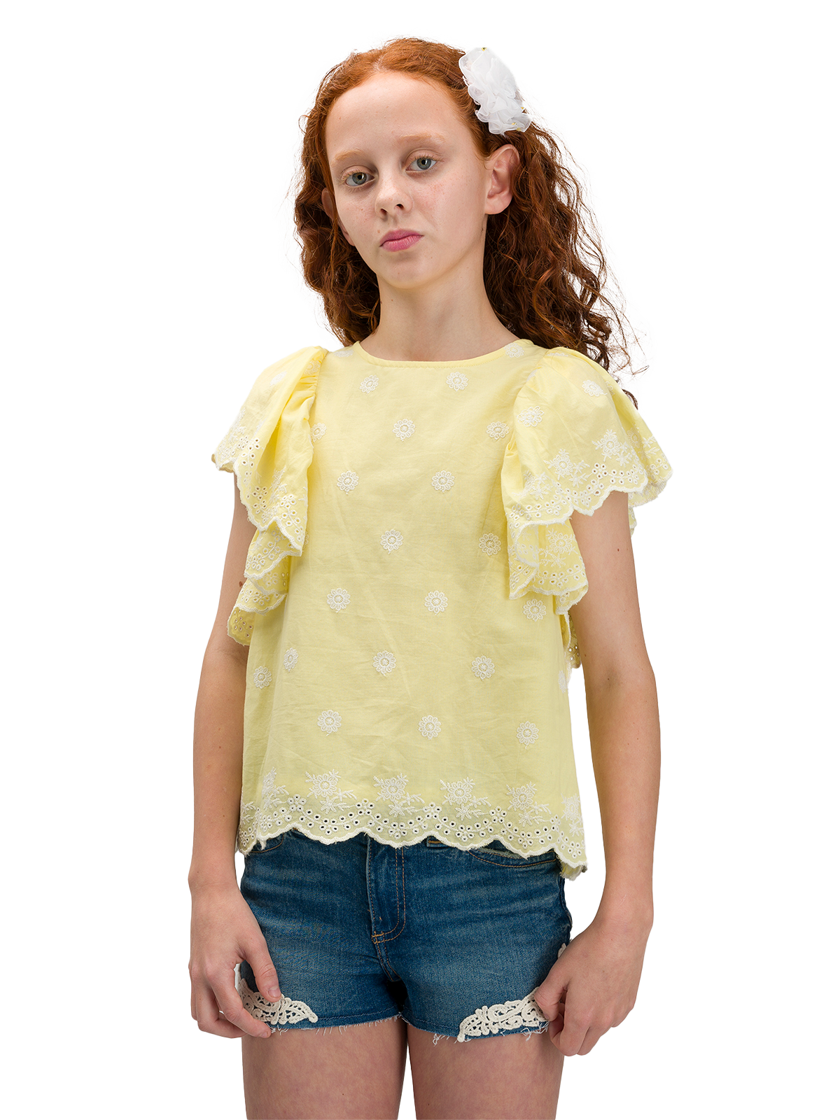 Sunbeam Scallop Embroidered Top