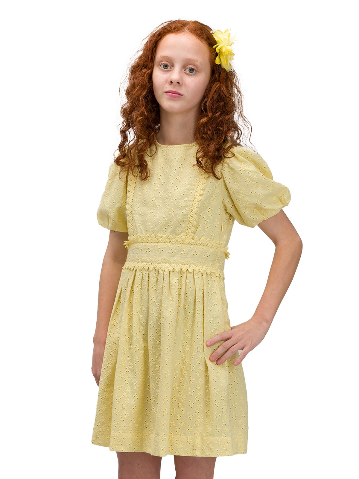 Sunshine Bloom allover  Embroidered Dress
